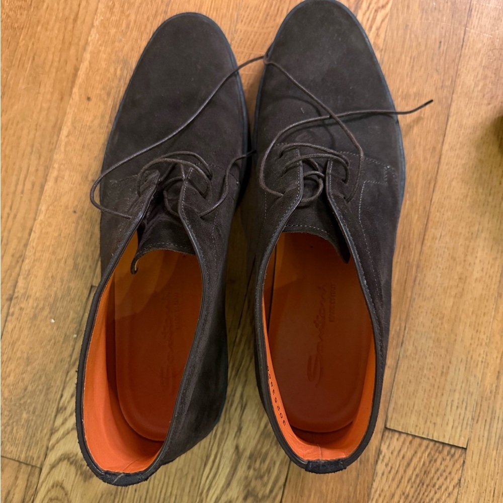 Santoni Brown Boots Sleek Minimalist Design